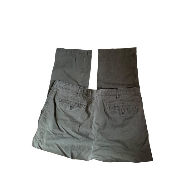 Cremieux Comfort Stretch size 40X30 army green flat front cotton blend pants - Picture 2 of 7